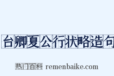 台卿夏公行状略造句是什么意思的图片